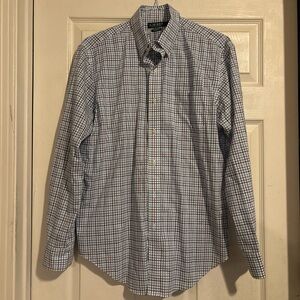 Ralph Lauren classic fit Men's Blue and White Plaid Shirt